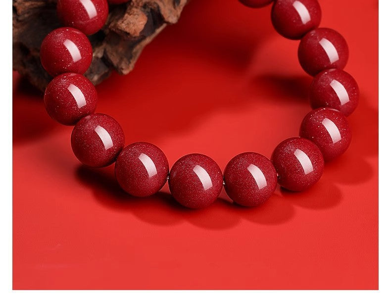 Cinnabar and purple gold sand bracelet