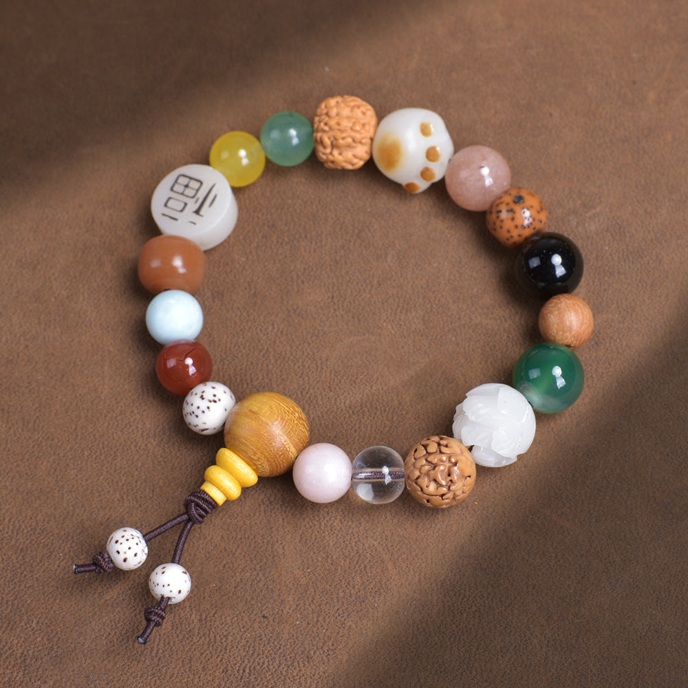 18-seed Bodhi bead bracelet, 18-bead root prayer bead chain