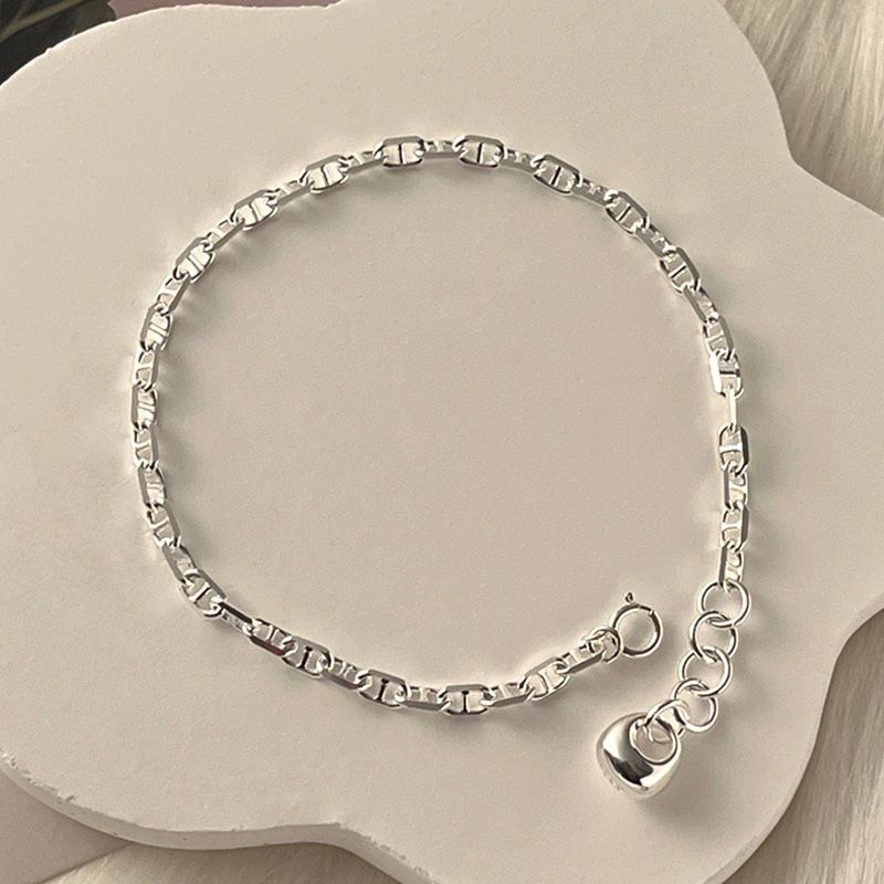 Irregular silver bean pearl ins bracelet