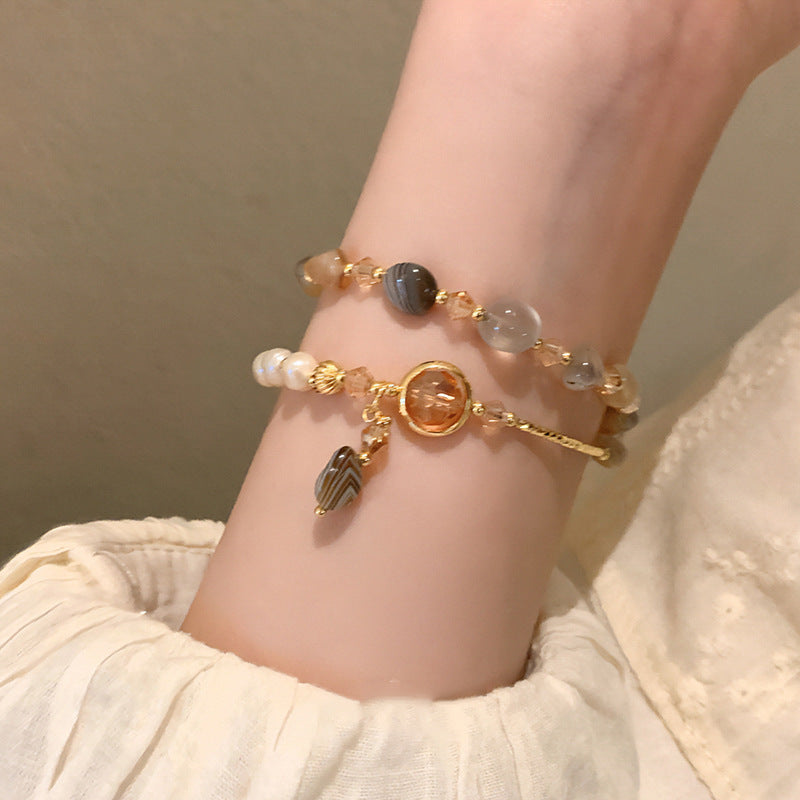 Artificial pearl crystal bracelet