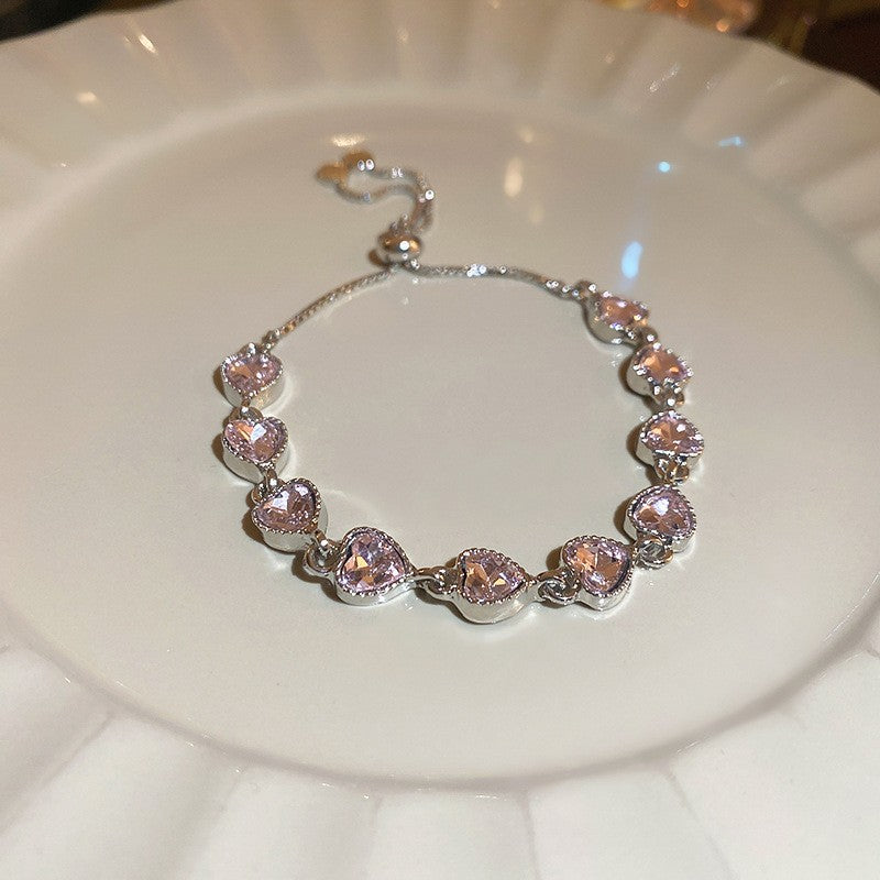 18K real gold electroplated zircon horseshoe buckle bracelet
