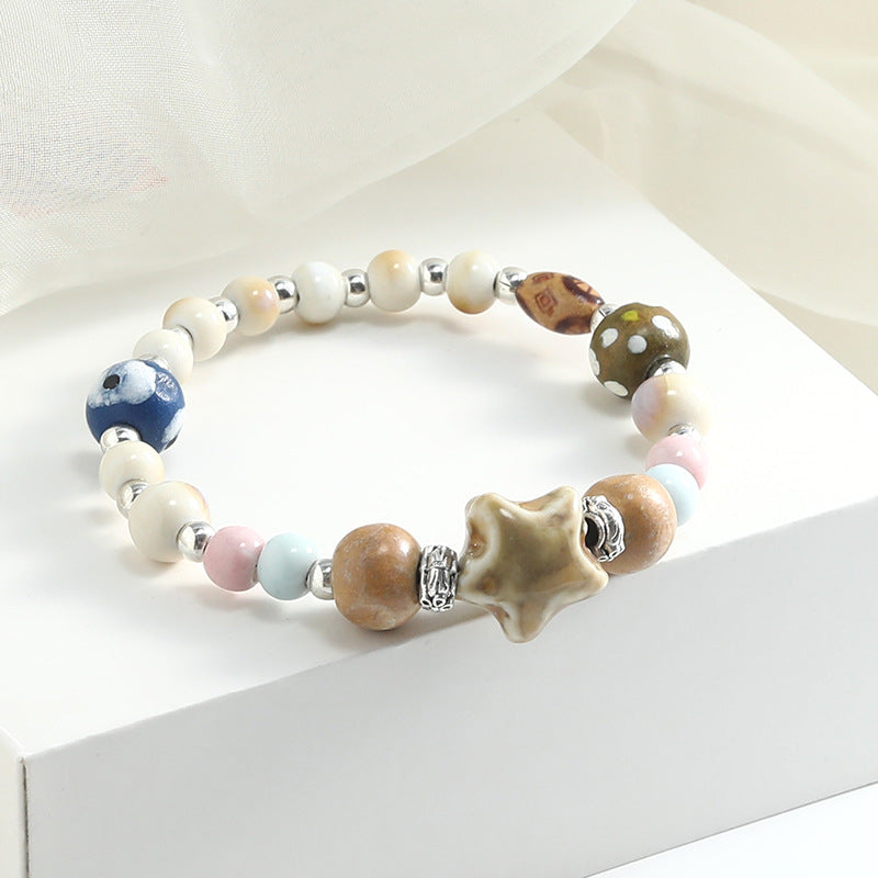 Large bead ceramic bracelet