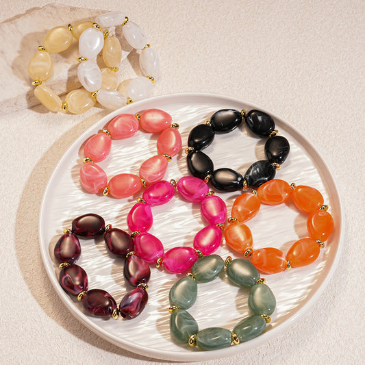 Acrylic irregular oval bracelet