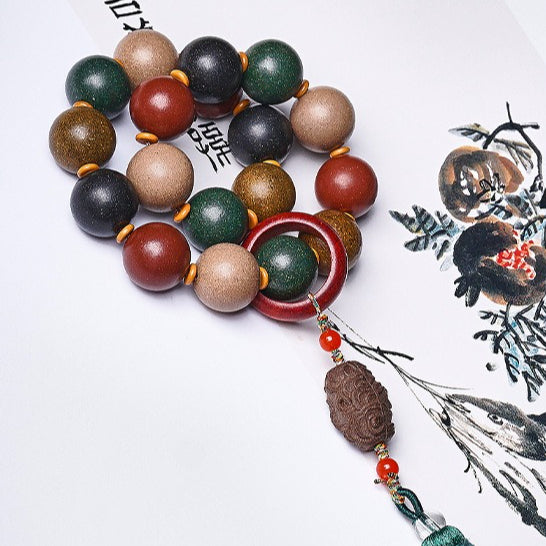 Natural Five Elements Harmony Incense Bead Bracelet, Natural Chinese herbal medicine bead bracelet