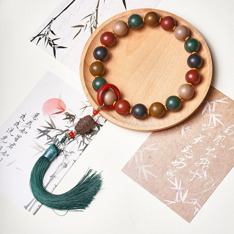 Natural Five Elements Harmony Incense Bead Bracelet, Natural Chinese herbal medicine bead bracelet