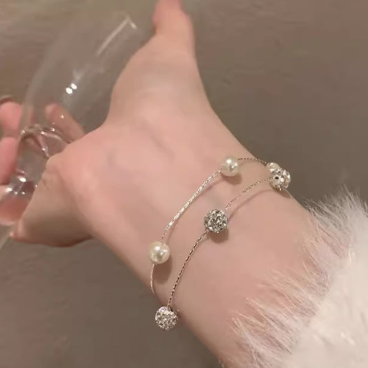 "Starry Sky Double Pearl Bracelet.