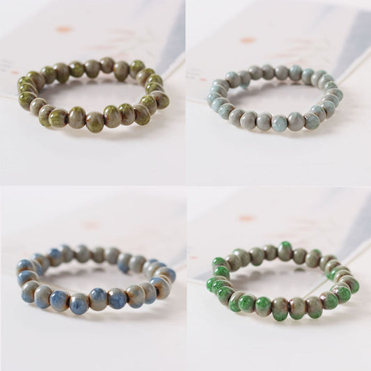 Ethnic bracelet water drop porcelain beads