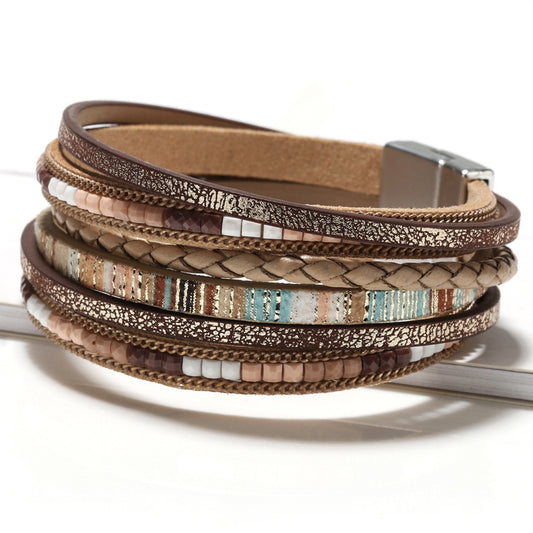 Hand-woven leather bracelet