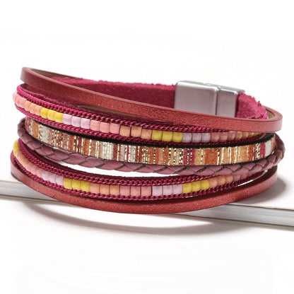 Hand-woven leather bracelet