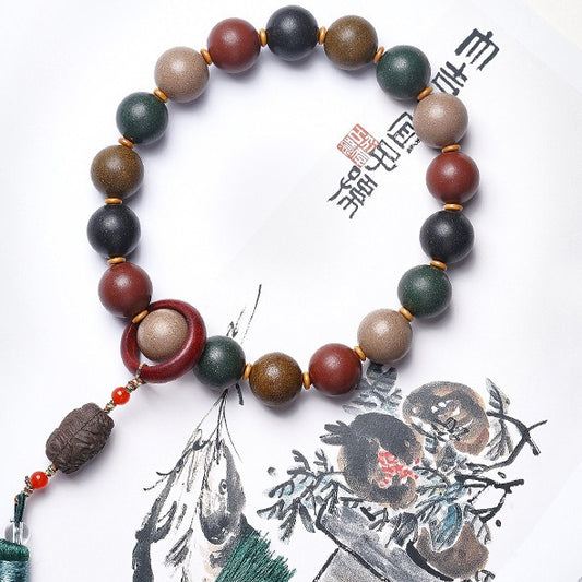 Natural Five Elements Harmony Incense Bead Bracelet, Natural Chinese herbal medicine bead bracelet