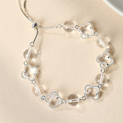 Beibeifu Original Natural crystal Four-leaf Clover Alloy bracelet