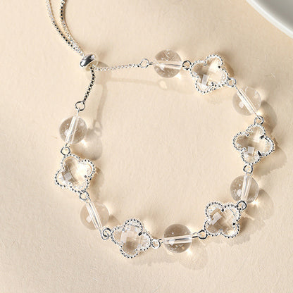Beibeifu Original Natural crystal Four-leaf Clover Alloy bracelet
