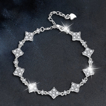 S925 sterling silver Moissanite four-leaf clover bracelet