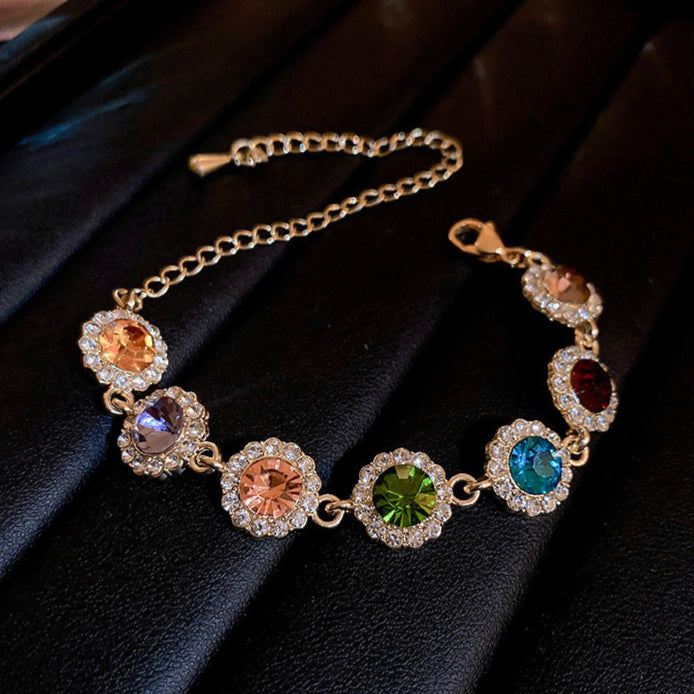 Colorful dopamine-encrusted diamond bracelet