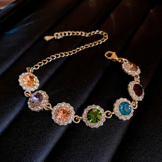 Colorful dopamine-encrusted diamond bracelet