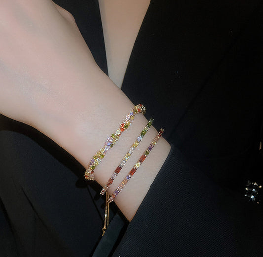 Dopamine colored diamond-encrusted bracelet