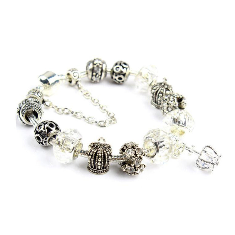 Colorful crystal Amazon Cross-border Crown beaded bracelet, handcrafted glass beads