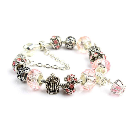 Colorful crystal Amazon Cross-border Crown beaded bracelet, handcrafted glass beads