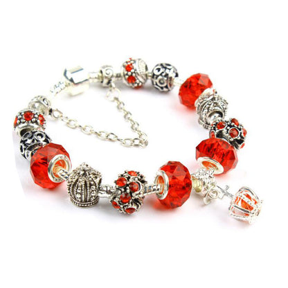 Colorful crystal Amazon Cross-border Crown beaded bracelet, handcrafted glass beads