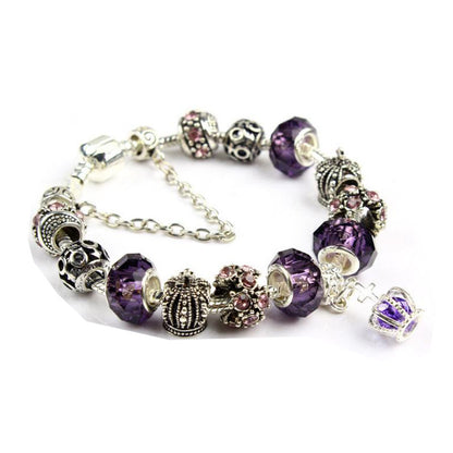 Colorful crystal Amazon Cross-border Crown beaded bracelet, handcrafted glass beads