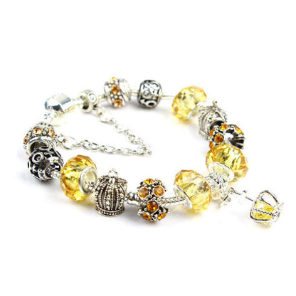 Colorful crystal Amazon Cross-border Crown beaded bracelet, handcrafted glass beads