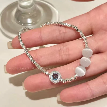 Chinese-style cat's eye stone beaded bracelet