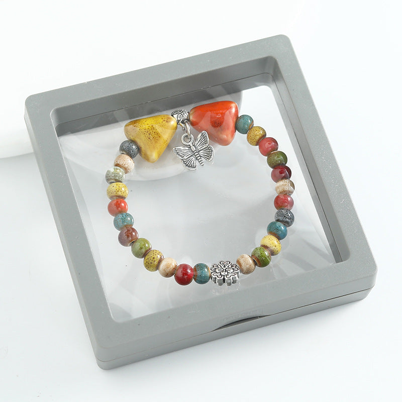 Ethnic-style ceramic beaded bracelet, artistic