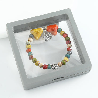 Ethnic-style ceramic beaded bracelet, artistic