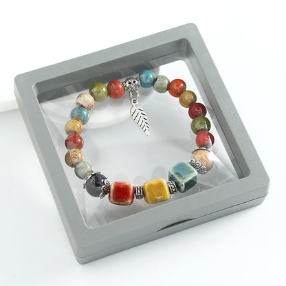 Ethnic-style ceramic beaded bracelet, artistic