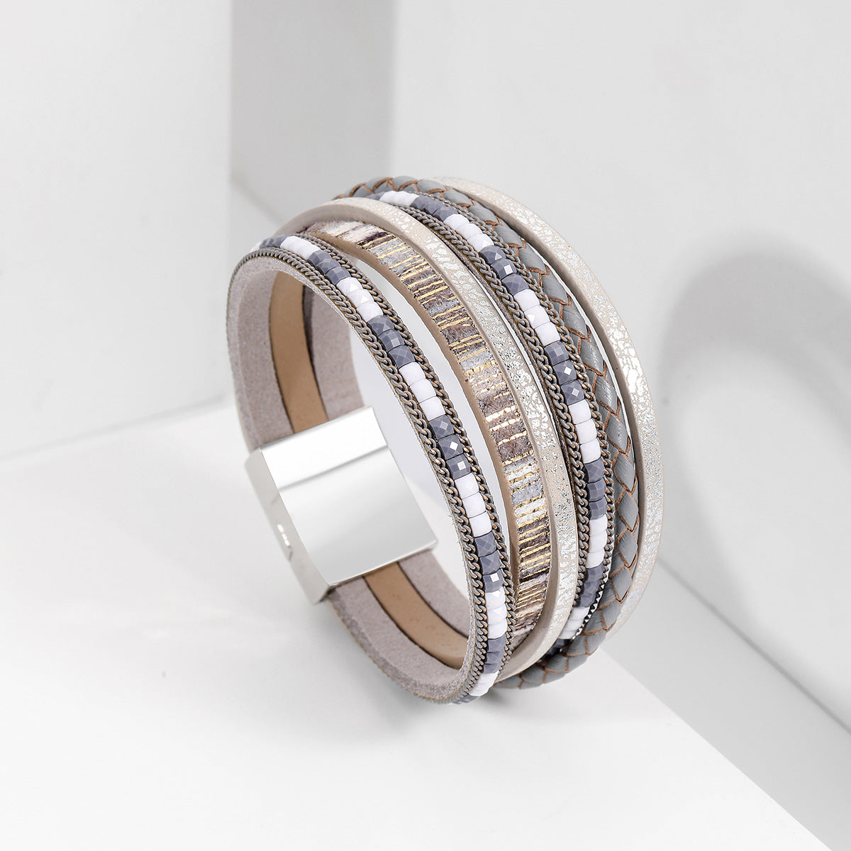 Hand-woven leather bracelet