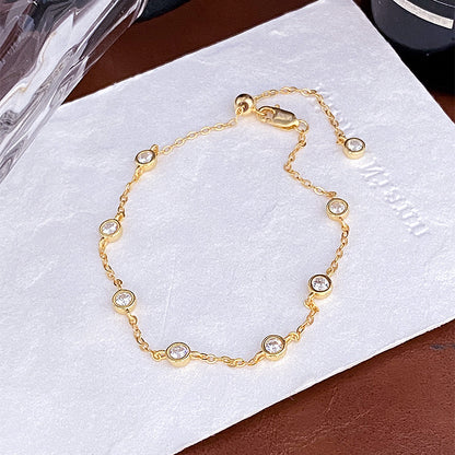 s925 sterling silver small bubble diamond bracelet
