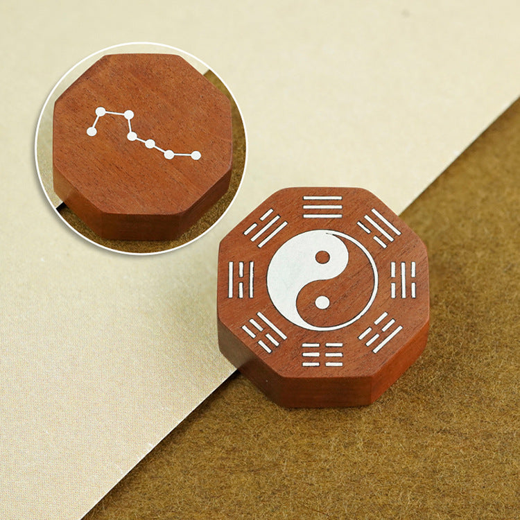 Jujube wood inlaid with silver, Tai Chi woven diamond knot bracelet