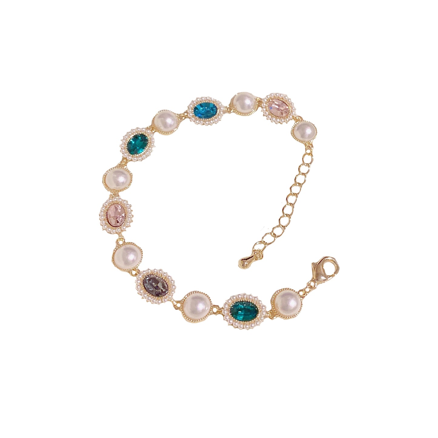Retro colored pearl simple style elegant bracelet