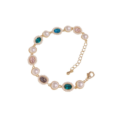 Retro colored pearl simple style elegant bracelet