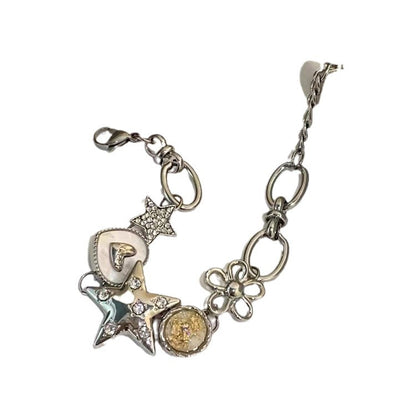 Star Heart Button Heavy Industry Crystal bracelet