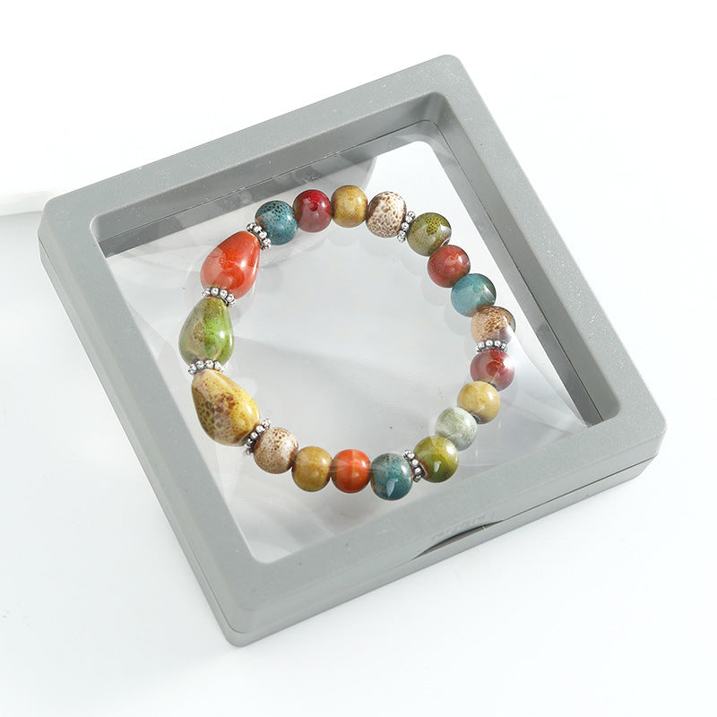 Ethnic-style ceramic beaded bracelet, artistic