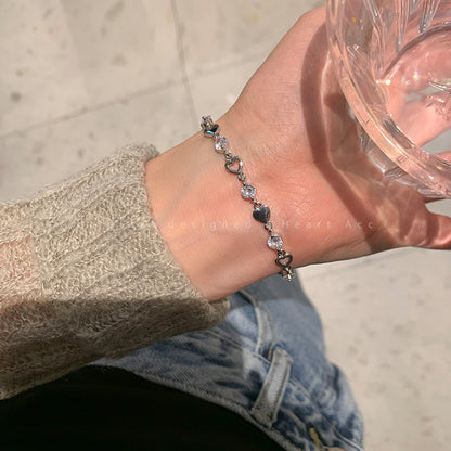 Crystal pearl bracelet cat's eye stone