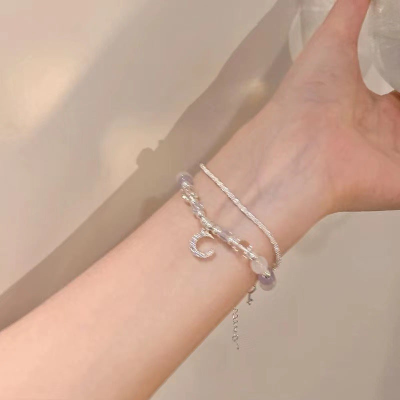 Crystal pearl bracelet cat's eye stone