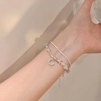 Crystal pearl bracelet cat's eye stone