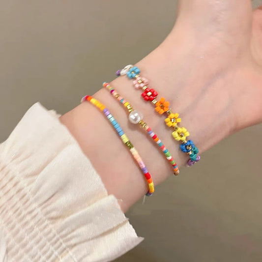 Dopamine Star Oil Drop Rice Bead beaded bracelet