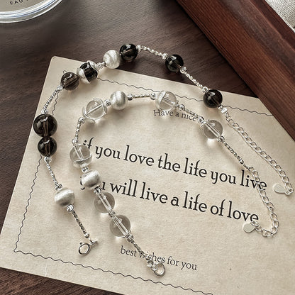 S925 sterling silver retro tiger's eye pearl bracelet