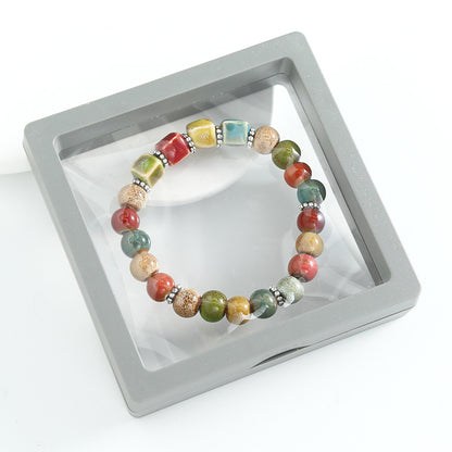 Ethnic-style ceramic beaded bracelet, artistic