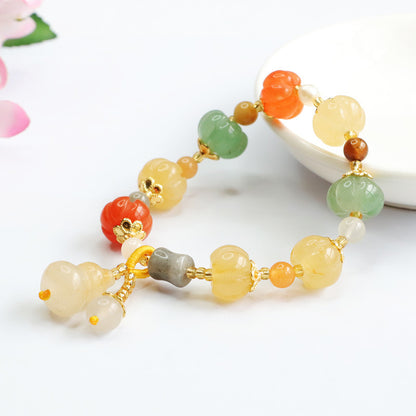 Natural gold thread jade bracelet