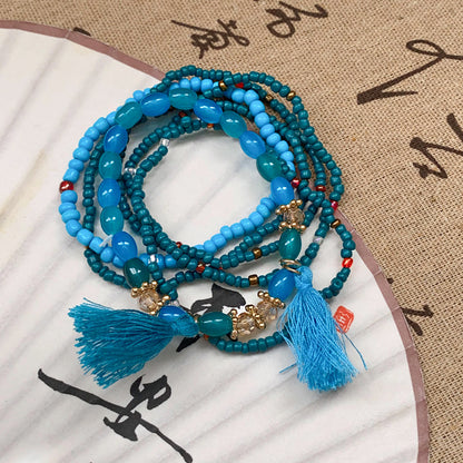 Multi-layered beaded bracelet