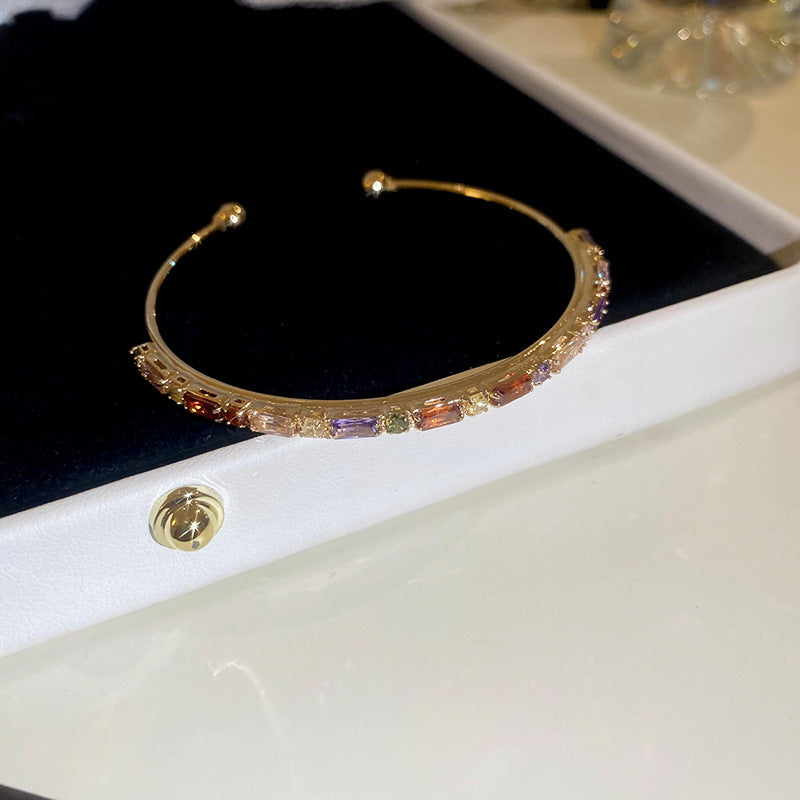 Dopamine colored diamond-encrusted bracelet