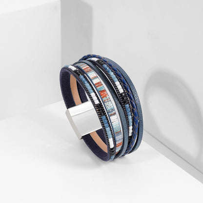 Hand-woven leather bracelet
