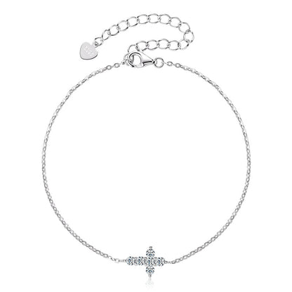 Cross D-color Moissanite bracelet s925 silver