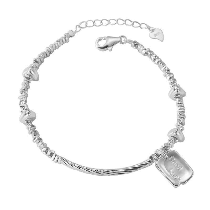 Broken silver bracelet for women, 925 sterling silver