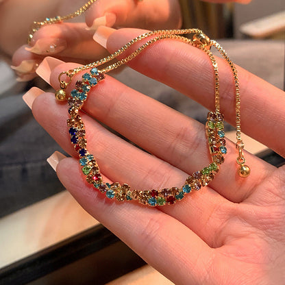 Stack colored dopamine zircon bracelets