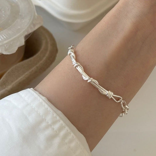 Wound wisteria s925 sterling silver bracelet